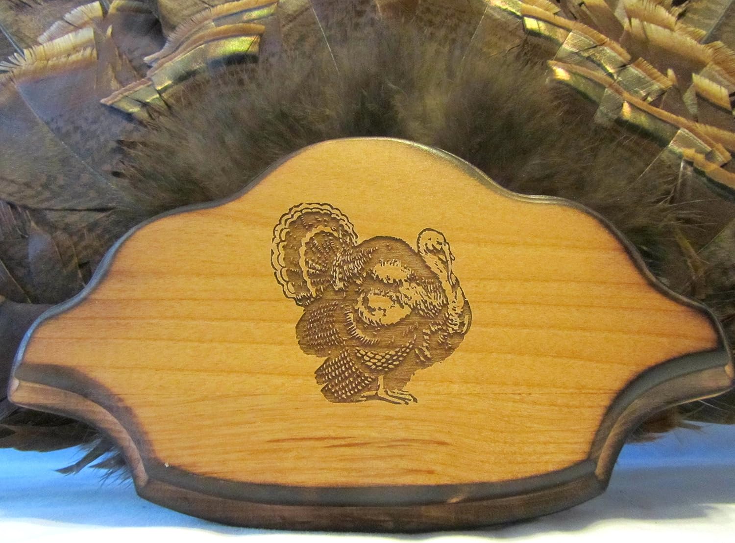 Turkey Fan Plaque-Engraved Hardwood