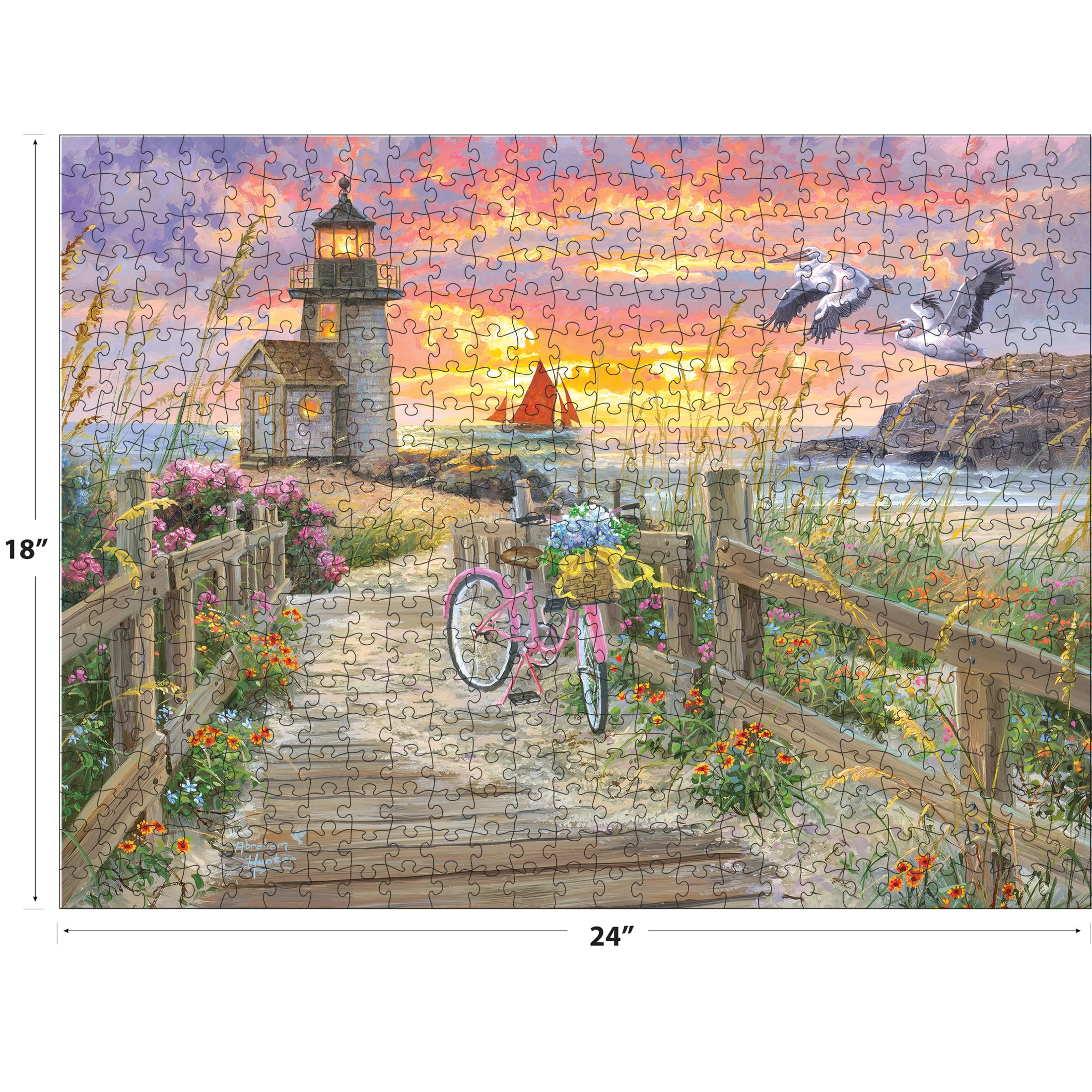 Kitty McCall Lost In The Garden 500 Piece Jigsaw Puzzle - Colorful Floral Artwork