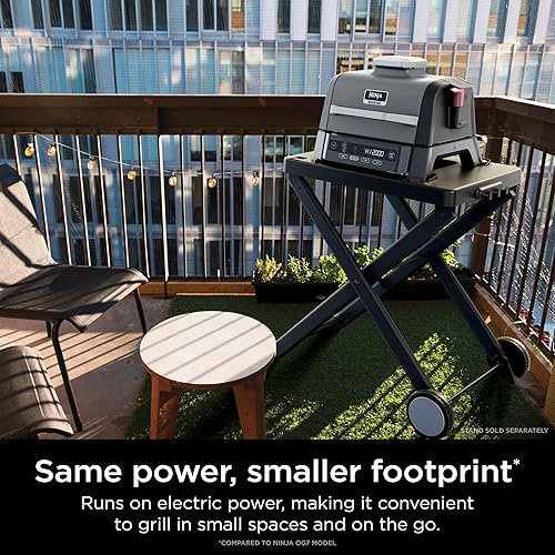 Miniatura 9 de Ninja Woodfire Parrilla y Ahumador para Exteriores, Funcionalidad 6 en 1, Parrilla, Ahumar, Hornear, Asar, Freír al Aire, Asar a la Parrilla,