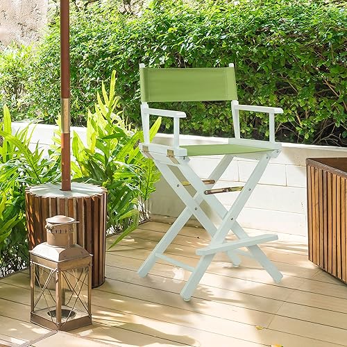 Miniatura 201 de Silla de Director de 18" Marco Blanco Lona Rosa