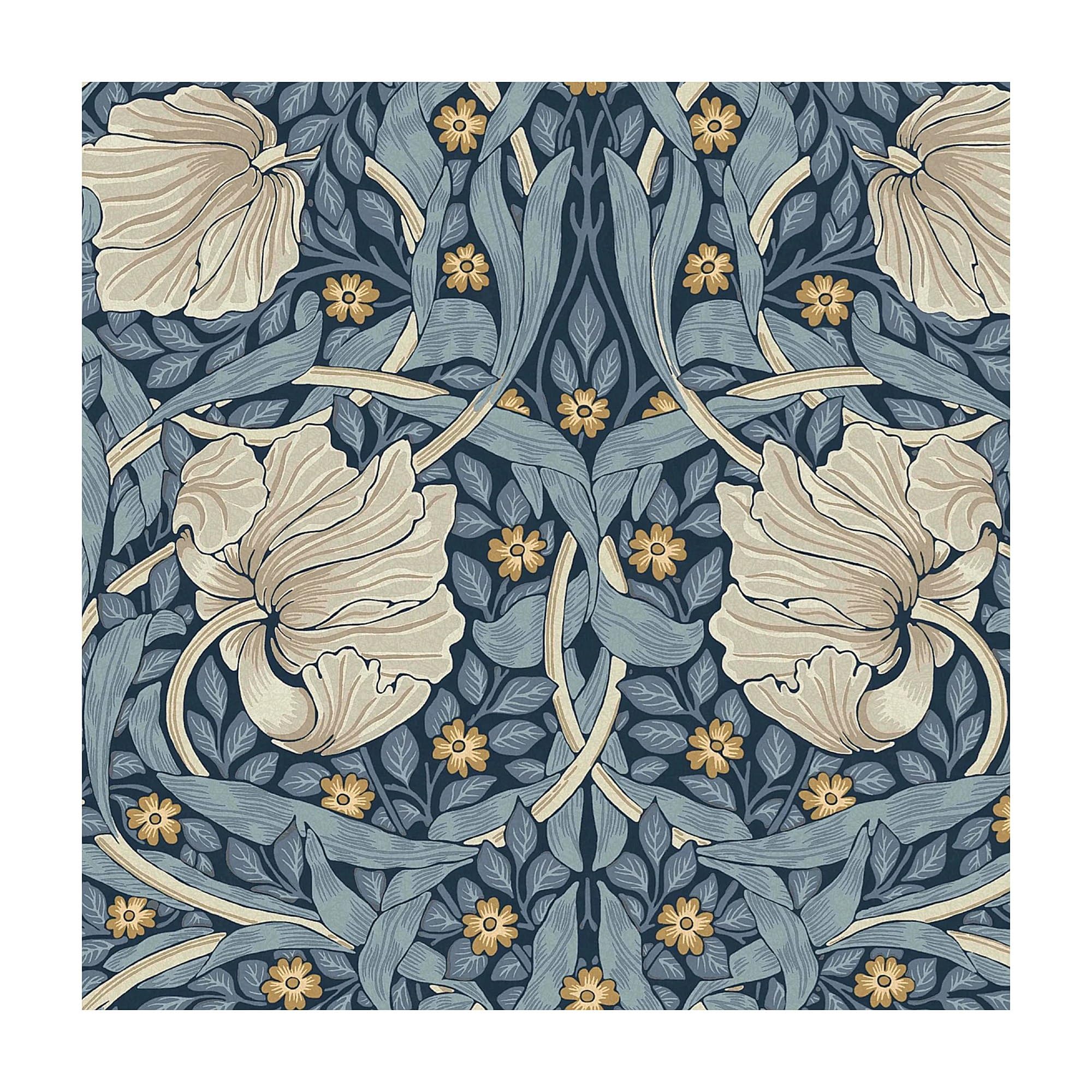 William Morris at Home Pimpernel Blue Wallpaper | Paste the Wall | Blue Floral | Eco-Friendly