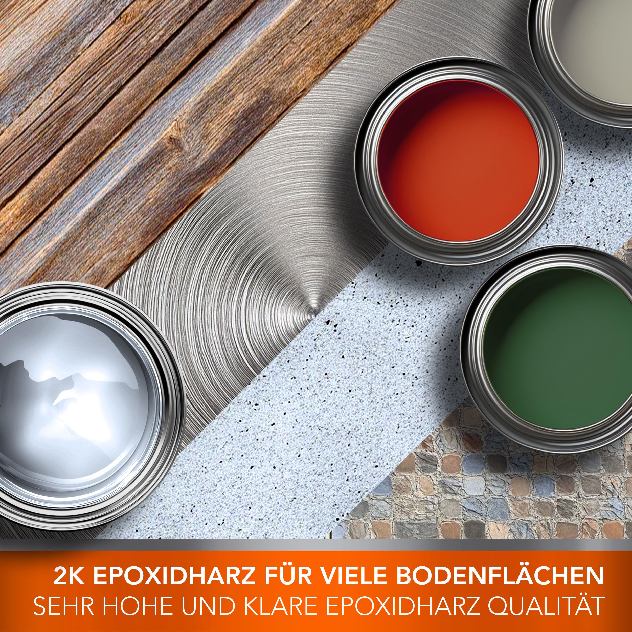 BEKATEQ 2K Epoxidharz Silbergrau 5KG I Bodenbeschichtung UV-optimiert, Selbstentlüftend, Geruchsarm, Betonfarbe für außen & innen I Bodenfarbe für Garagenboden, Werkstatt- & Industrieboden BE-702