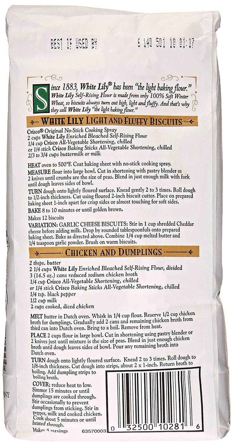 White Lily Self-Rising Bleached Enriched Pre-Sifted Flour, 32 Ounce