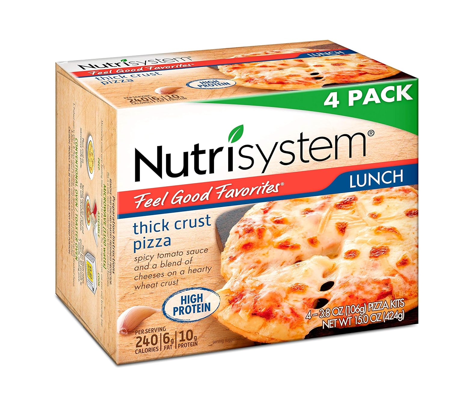 Nutrisystem® Feel Good Favorites® Thick Crust Pizza, Cheese Value Pack, 4 Count