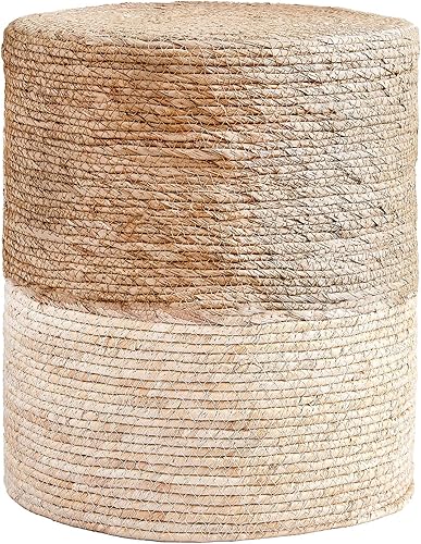 Cplxroc Puf otomano, 100% tejido a mano, tejido a mano, silla de suelo bohemia para sofá o escritorio, otomanas al aire libre para jardín,