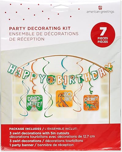 Miniatura 8 de American Greetings Suministros de fiesta de cumpleaños de dinosaurios, fundas de mesa de plástico (3 unidades)