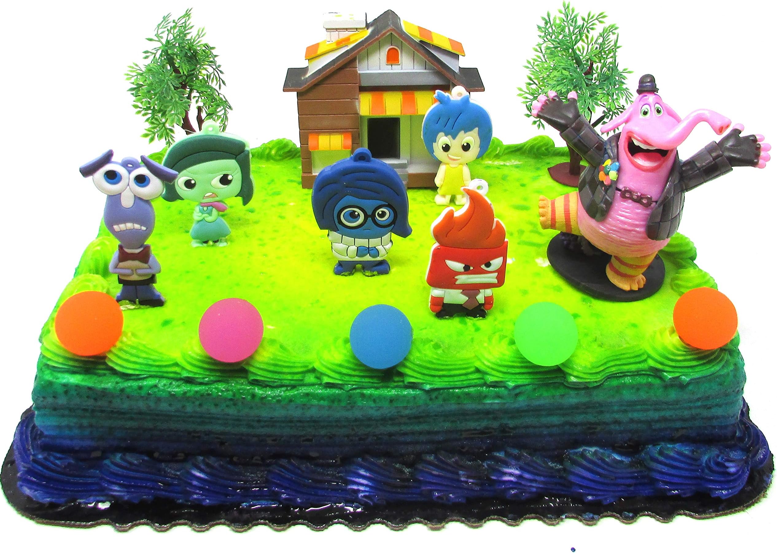Inside Out BING BONG Birthday Cake Topper Set Featuring Bing Bong and Other Inside Out Characters and Decorative Themed Accessories