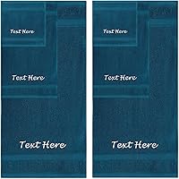 Vista 20 de Personalized Passion Juego de 2 toallas con texto bordado personalizado, 16 x 27 pulgadas, altamente absorbentes y súper suaves, toallas de mano