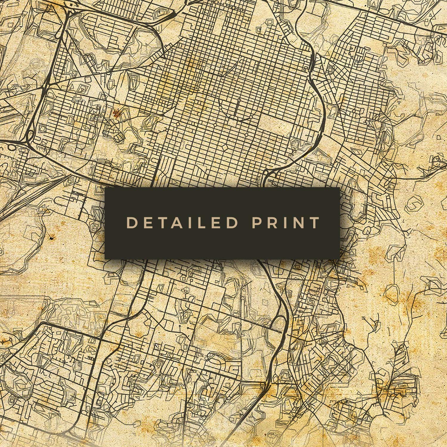 Amazon.co.jp: サバンナ地図 ビンテージスタイル ポスタープリント