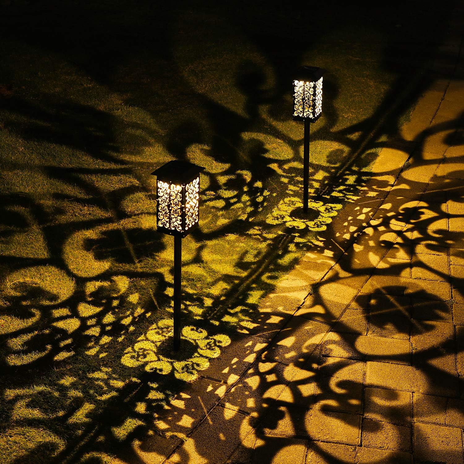 Solar Path Lights Outdoor, OxyLED LED Garden Pathway Lights Solar Powered Waterproof, Decorative Landscape Lighting Auto On/Off Dusk to Dawn for Lawn, Patio, Yard, Walkway, Christmas (4 Pack)