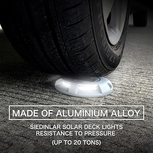 Miniatura 17 de SIEDiNLAR Luces solares de cubierta, luz LED para muelle de entrada, funciona con energía solar, marcadores de carretera impermeables para jardín