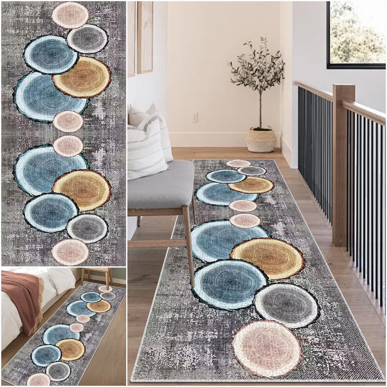 Carpet Runners for Hallways Non Slip Washable Runner Rugs 120 x 520 cm Long Soft Kitchen Runner Floor Protector Area Rugs Hallway Hall Runners Narrow Rug for Kitchen Bedroom Hallways Living Room