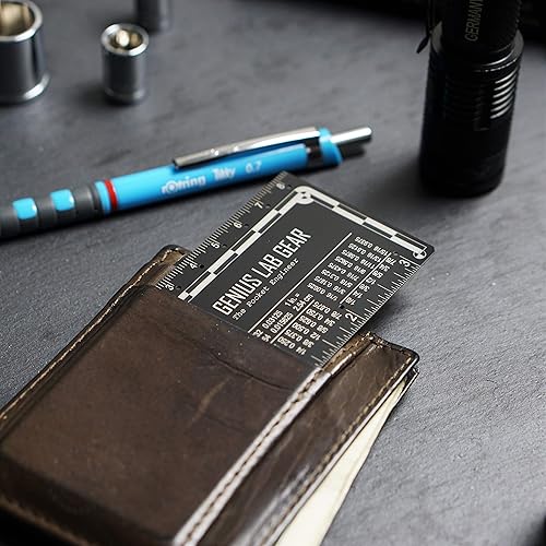 Miniatura 5 de La auténtica regla de bolsillo para ingenieros - Pequeña regla de metal para ingenieros, transportador, compás, escala, gadget de graduación para