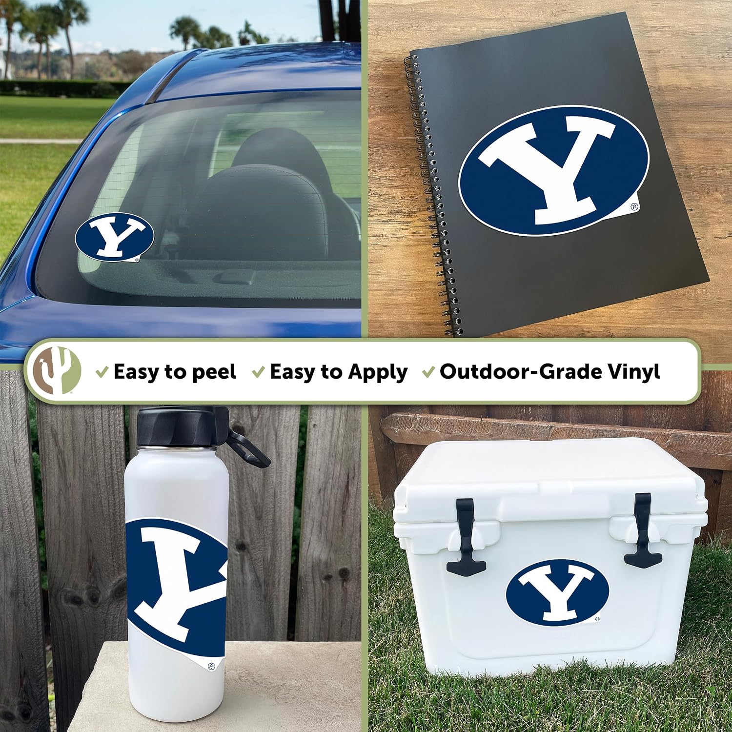 Desert Cactus Brigham Young University Cougars BYU Cougs Vinyl Decal Laptop Water Bottle Car Scrapbook Sticker (IND 1)