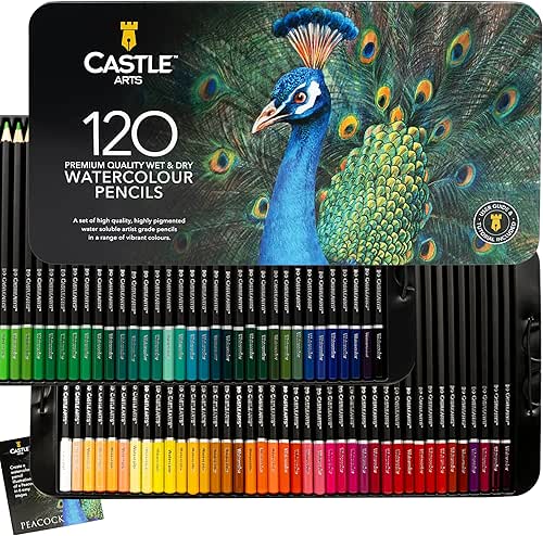 Castle Art Supplies Watercolor Pencils Set | 120 Vibrant Pigments
