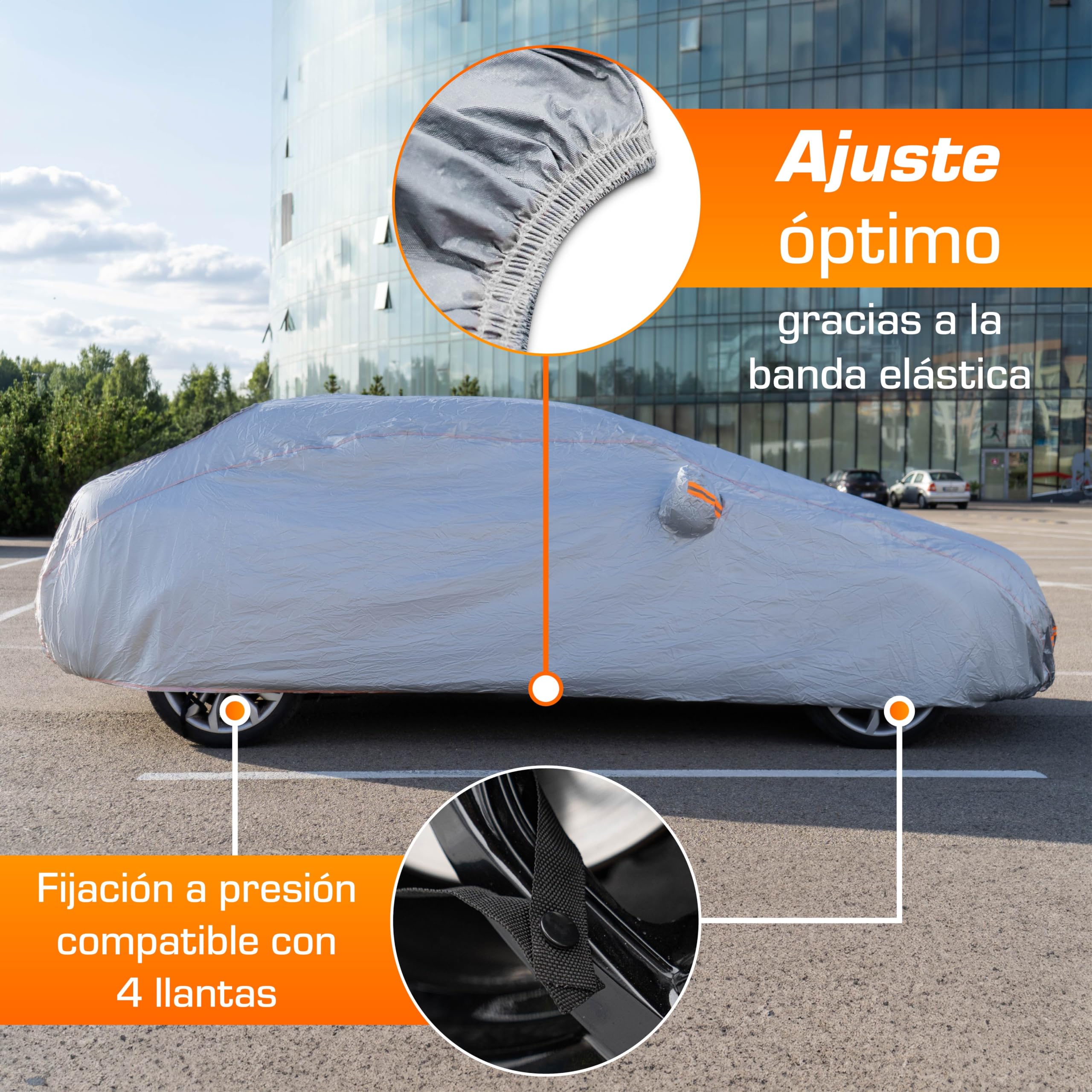 Upgrade4cars Funda Coche Exterior Impermeable Universal | Lona para Tapar para Verano & Invierno | SUV - L (483 * 196 * 145 cm)