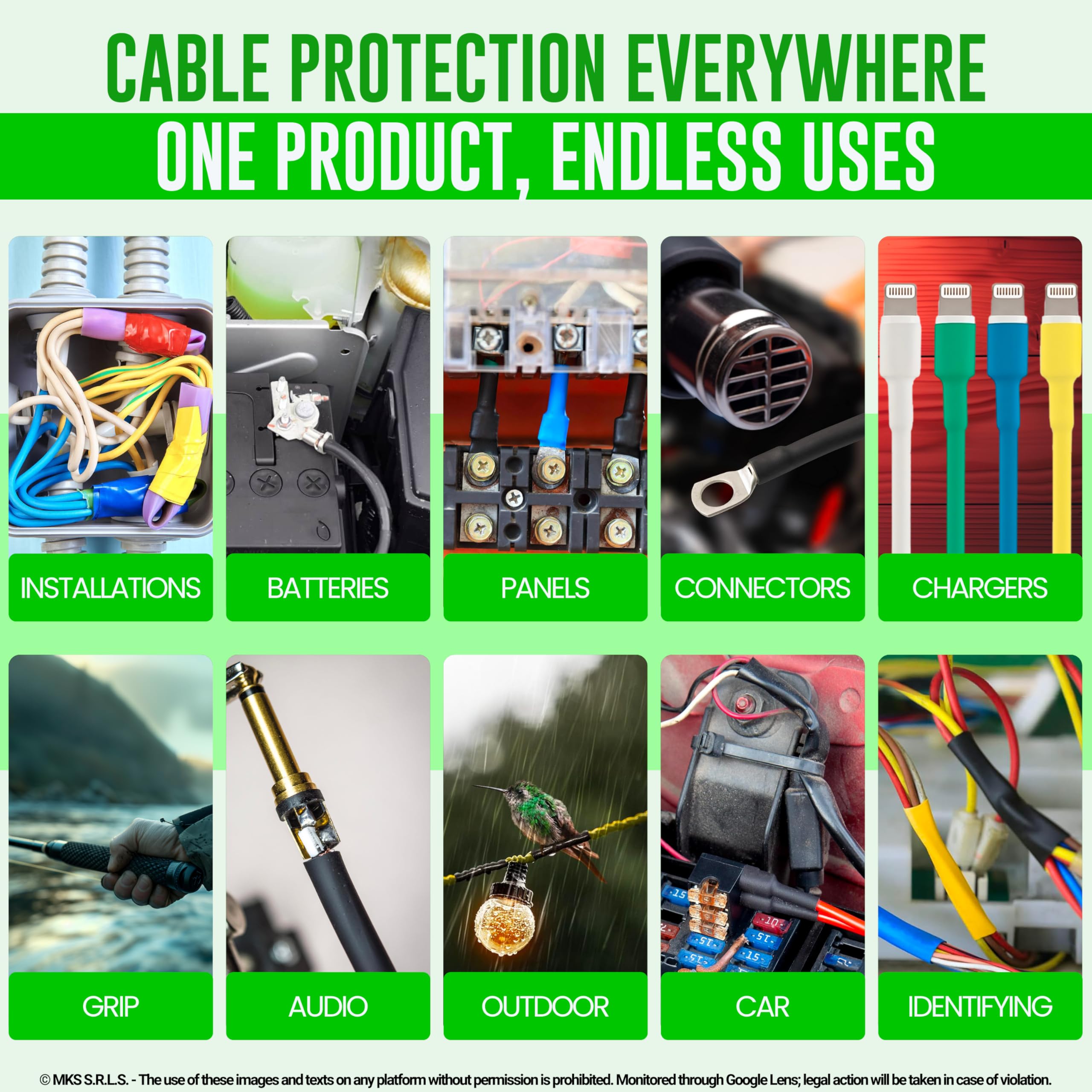 Gaine Thermorétractable RS PRO, Diam. 2.4mm, Long. 10m, Rétreint 2:1, Noir | RS