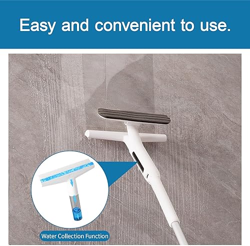 Miniatura 2 de Eyliden Rasqueta de ventana función patentada de colección de agua limpiador de ventanas 2 en 1 espátula de goma de doble cara y esponja de