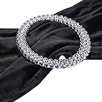 Vista 3 de Obstal 50 cintas elásticas de elastano para sillas de recepción de boda, bandas elásticas universales para sillas con hebilla deslizante para Negro