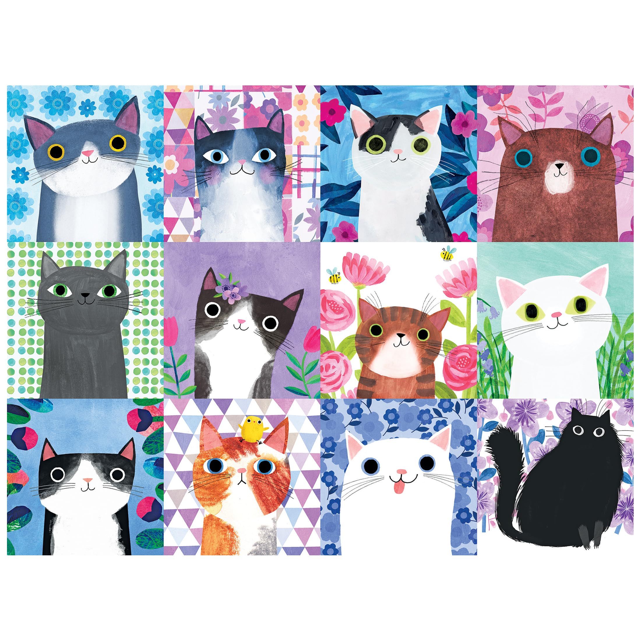 Amazon.com: RoseArt - Planet Cat - Floral Cats - 300 Piece Jigsaw