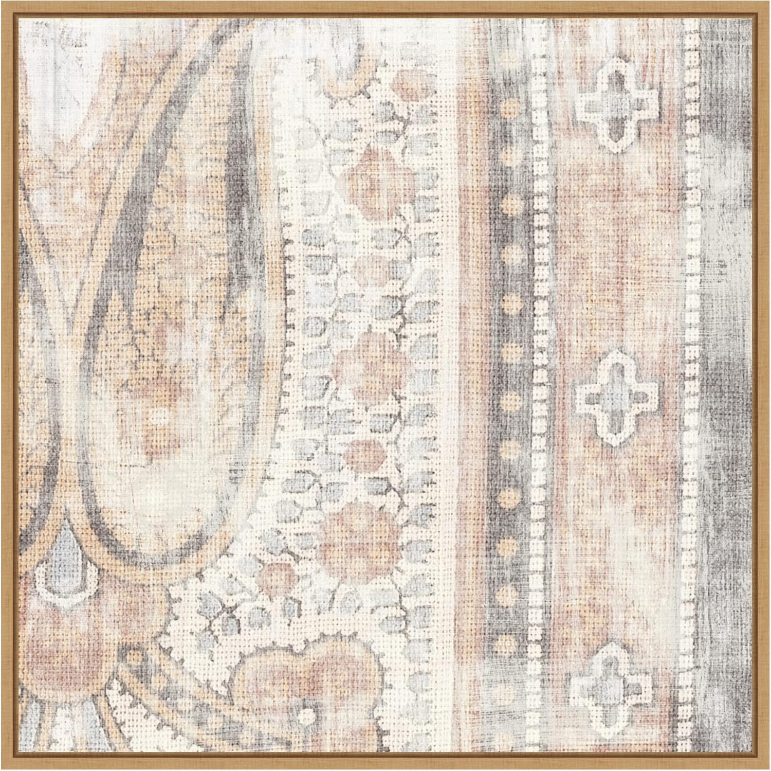 Amanti Art Framed Canvas Wall Art 30x30 Antique Cloth II by Wild Apple Portfolio, Framed Wall Art Canvas, Abstract Artwork, Modern Decor, Large Poster Painting for Living Room, Bedroom, Bathroom,
