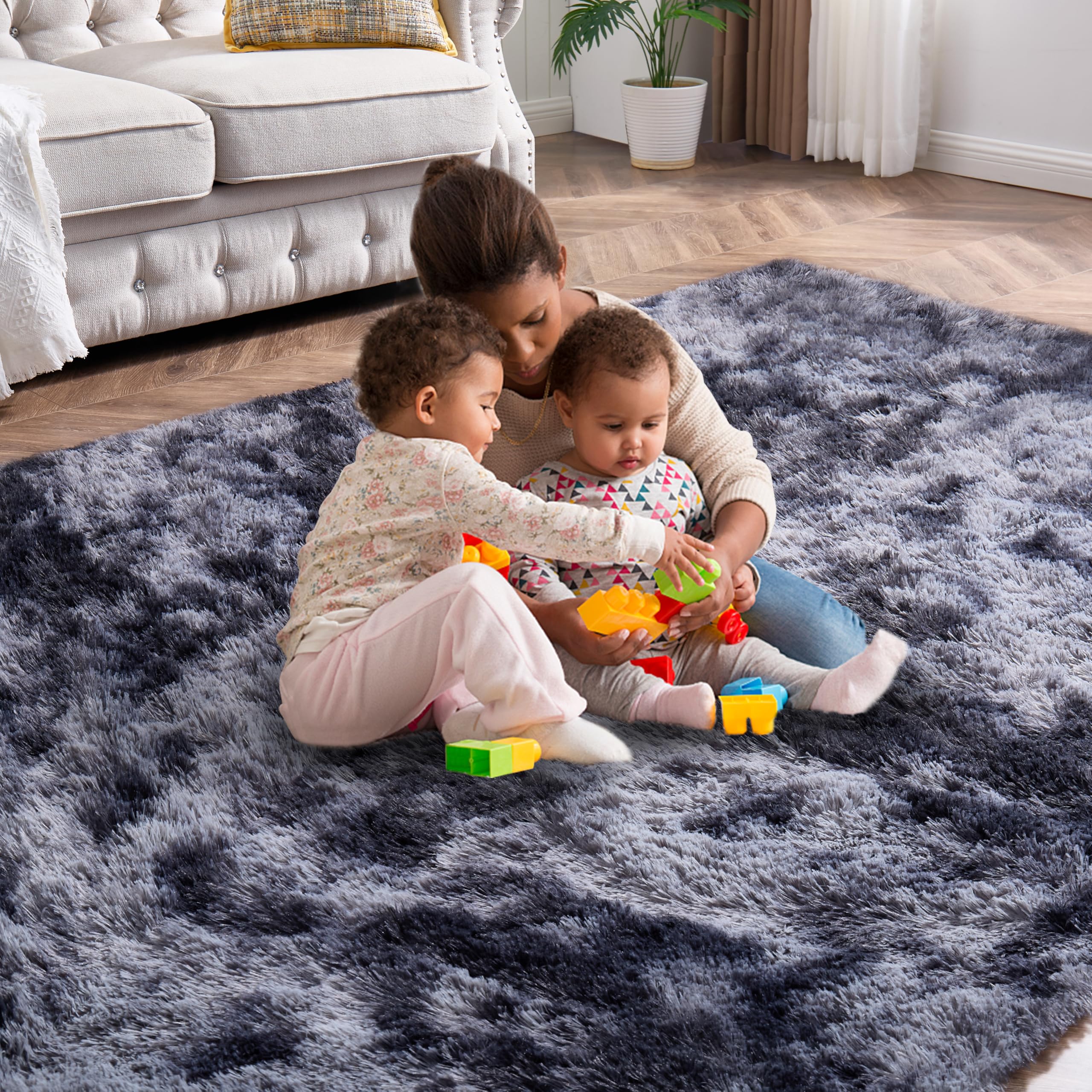Alfombras Salón Pelo Largo Super Suaves de la Pelusa Alfombras de Habitacion Lavables y Antideslizante Alfombra Grande para Interiores Estar Habitación (80 * 160cm)