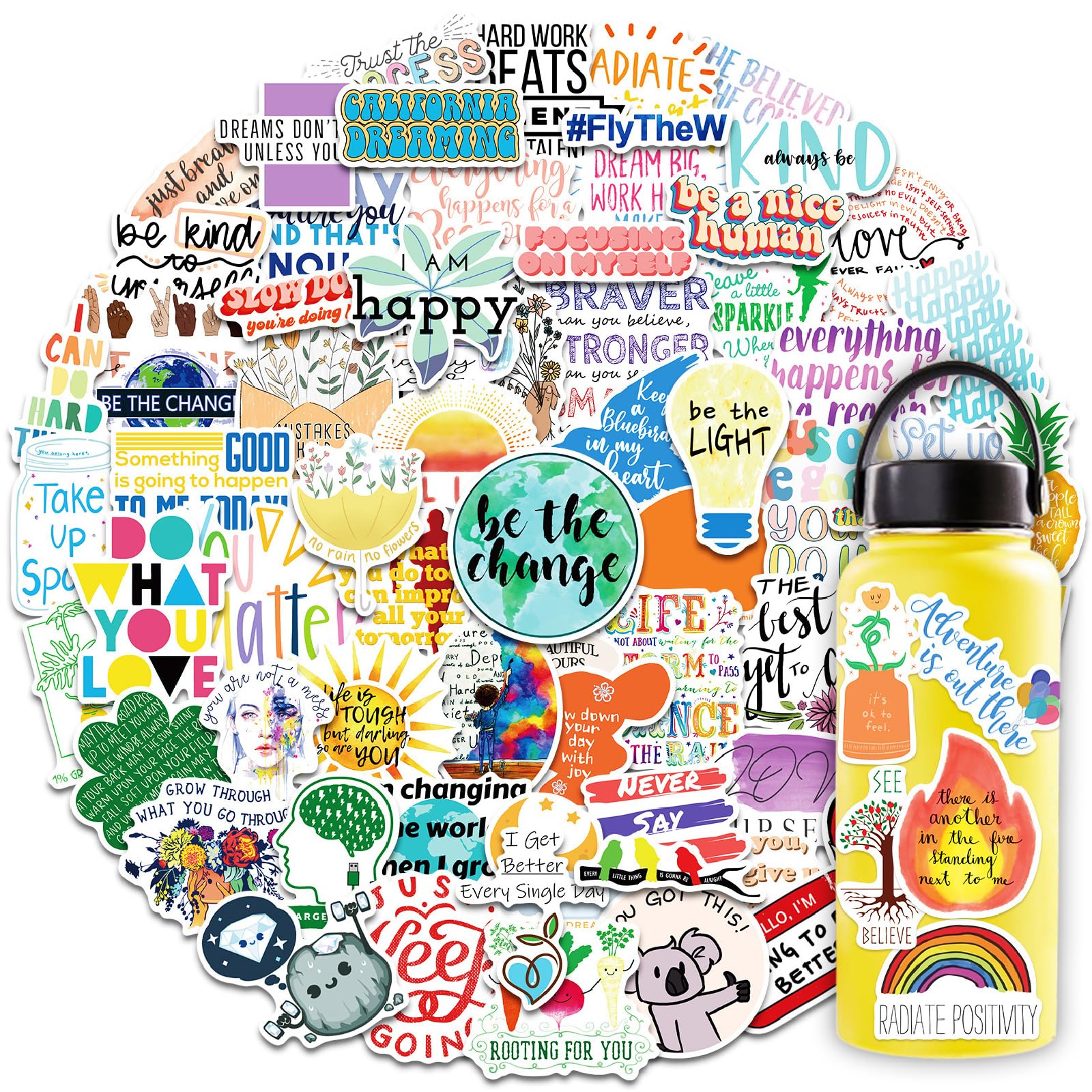 Acuiwer D-100Pcs 100Pcs Cute Stickers Cartoon Kids Stich Stickers For Water Bottles Snowboard Laptop Luggage Motorcycle Bicycle Fridge Kids Teens Gift (D-100Pcs)