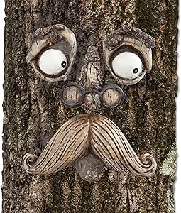 Bits and Pieces - Old Man Tree Hugger - Garden Peeker Yard Art - Outdoor Tree Hugger Sculpture - Whimsical Tree Face Garden Decoration