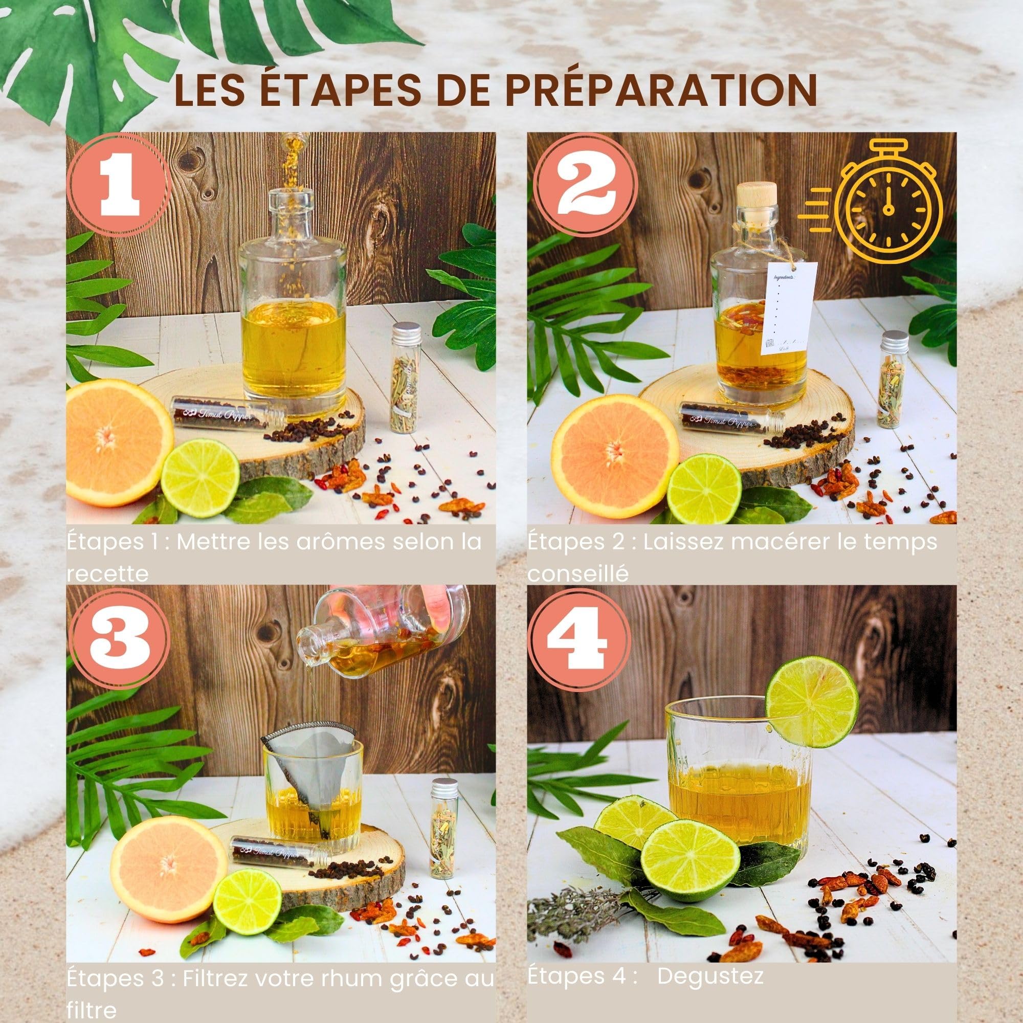 L&G® Kit Découverte d'Épices pour Rhum Personnalisé - Coffret DIY Exclusif pour Homme/Femme, Idée Cadeau Original Noël, Anniversaire, Saint-Valentin Originale, Expérience Maison Inoubliable