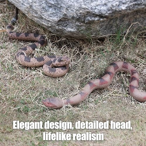 Miniatura 9 de Serpiente falsa, serpiente de goma suave realista para mantener alejados a los pájaros, serpientes de plástico realistas para asustar a los ratones,