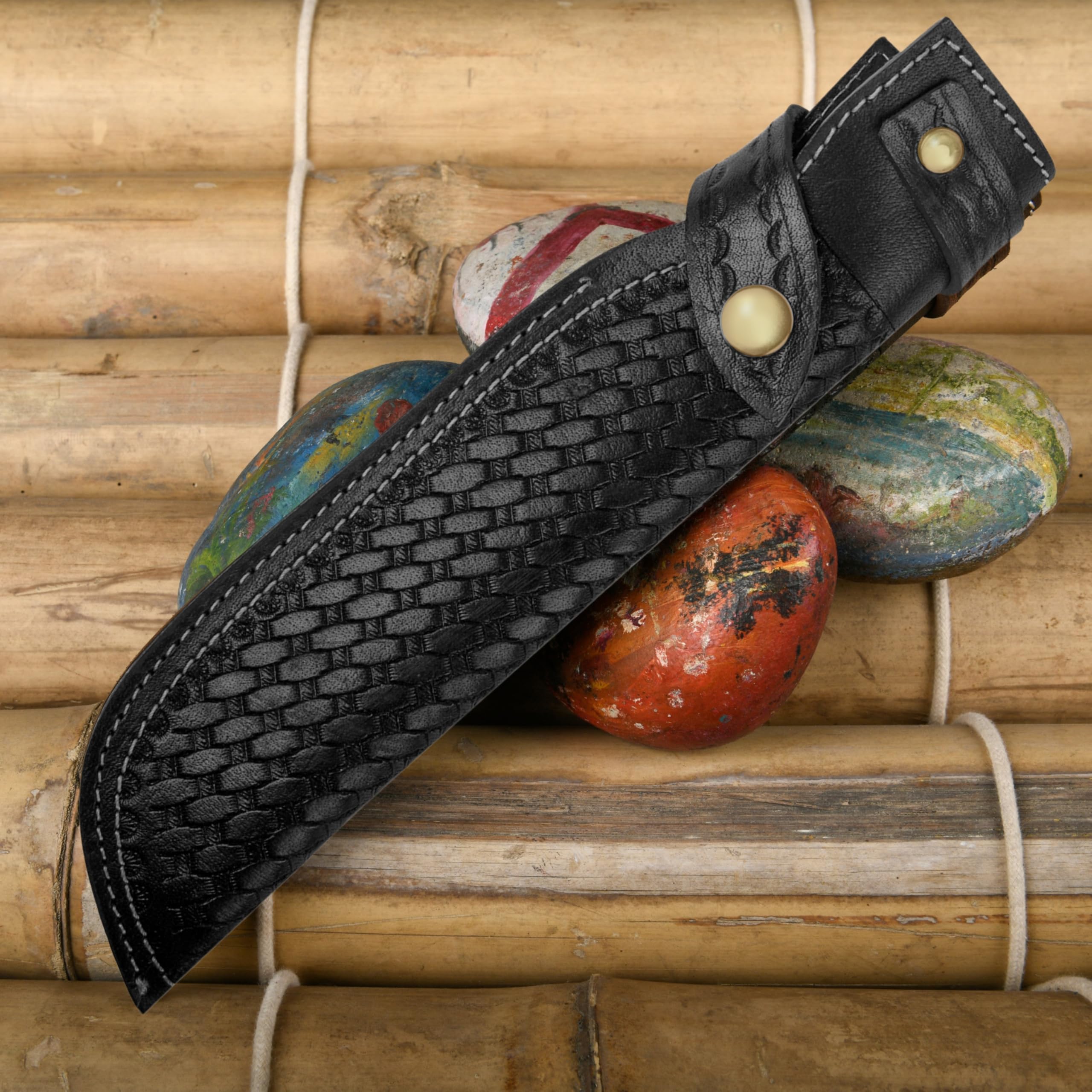 Hulara_Custodia in vera pelle Foderi per coltelli fatti a mano in vera pelle con passante per cintura Porta coltelli tascabili per cintura 4,7 "Lama adatta per fondina per coltelli