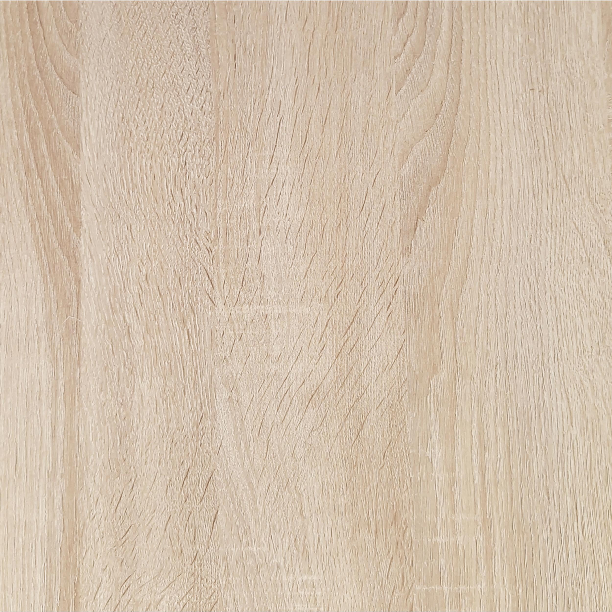 Skraut Home | Tavolo da pranzo fisso rotondo | Modello ZEN | 90x90x77 cm di altezza | Capacità per 4 persone | Materiali resistenti (90cm, Rovere + Gambe Nere)
