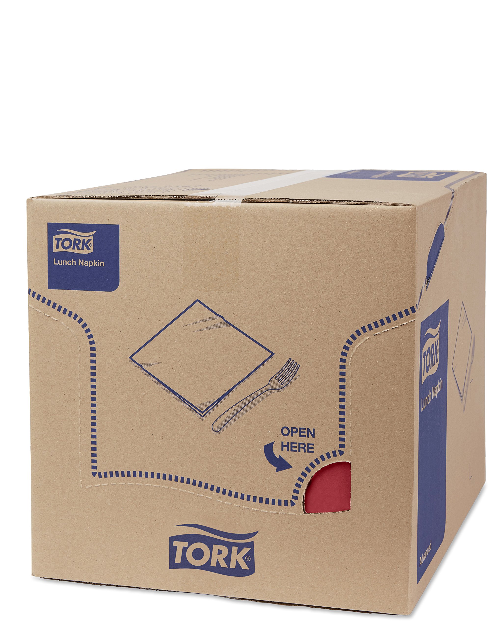 Tork 477418 Tovagliolo Lunch Soft bordeaux (piegato in 8) Advanced, 3 veli, 10 pacchi x 150 tovaglioli (1500 pz), 33 cm (lungh.) x 32,6 cm (largh.)