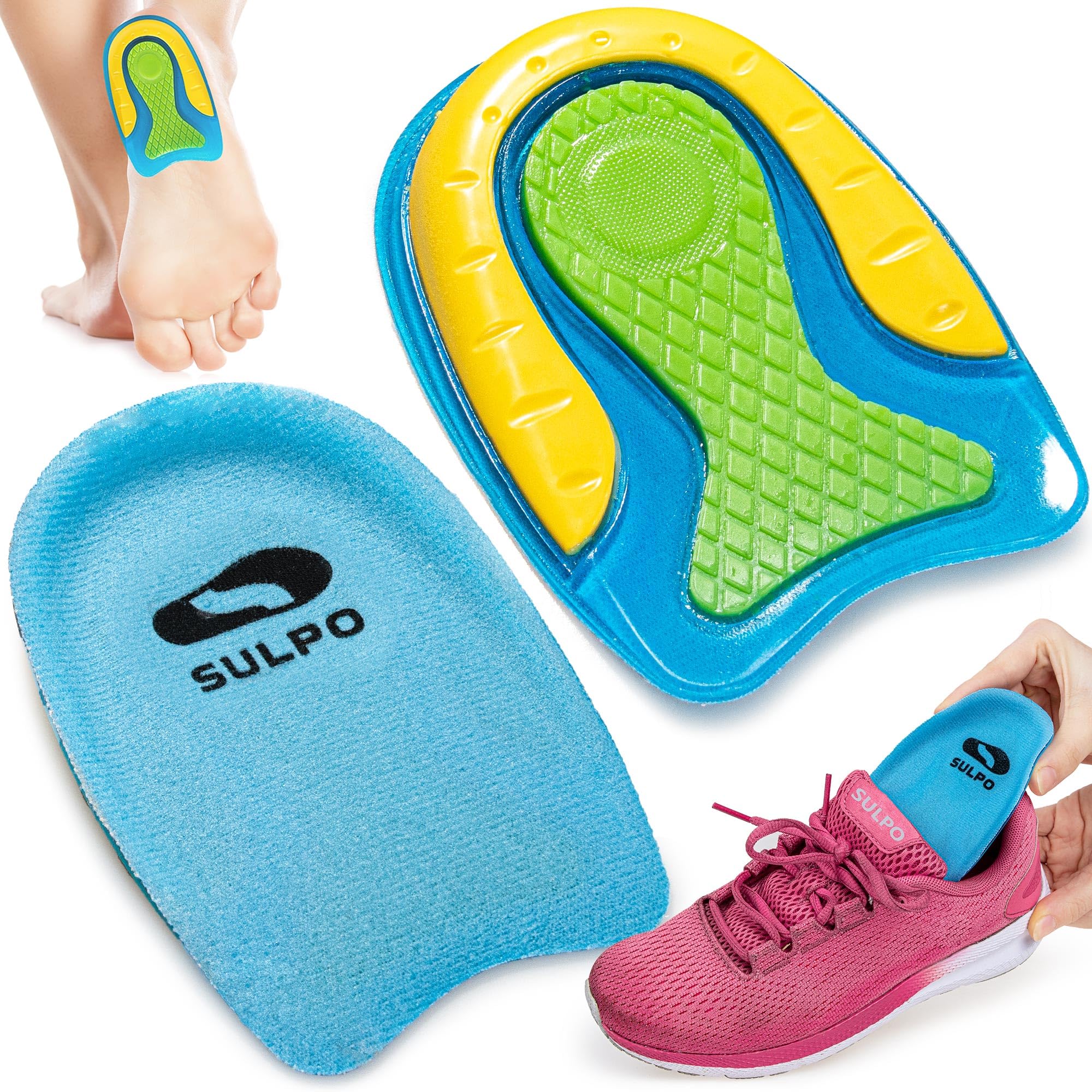 Spornfix Semelles de talon en gel pour soulager la fasciite plantaire, l'épine