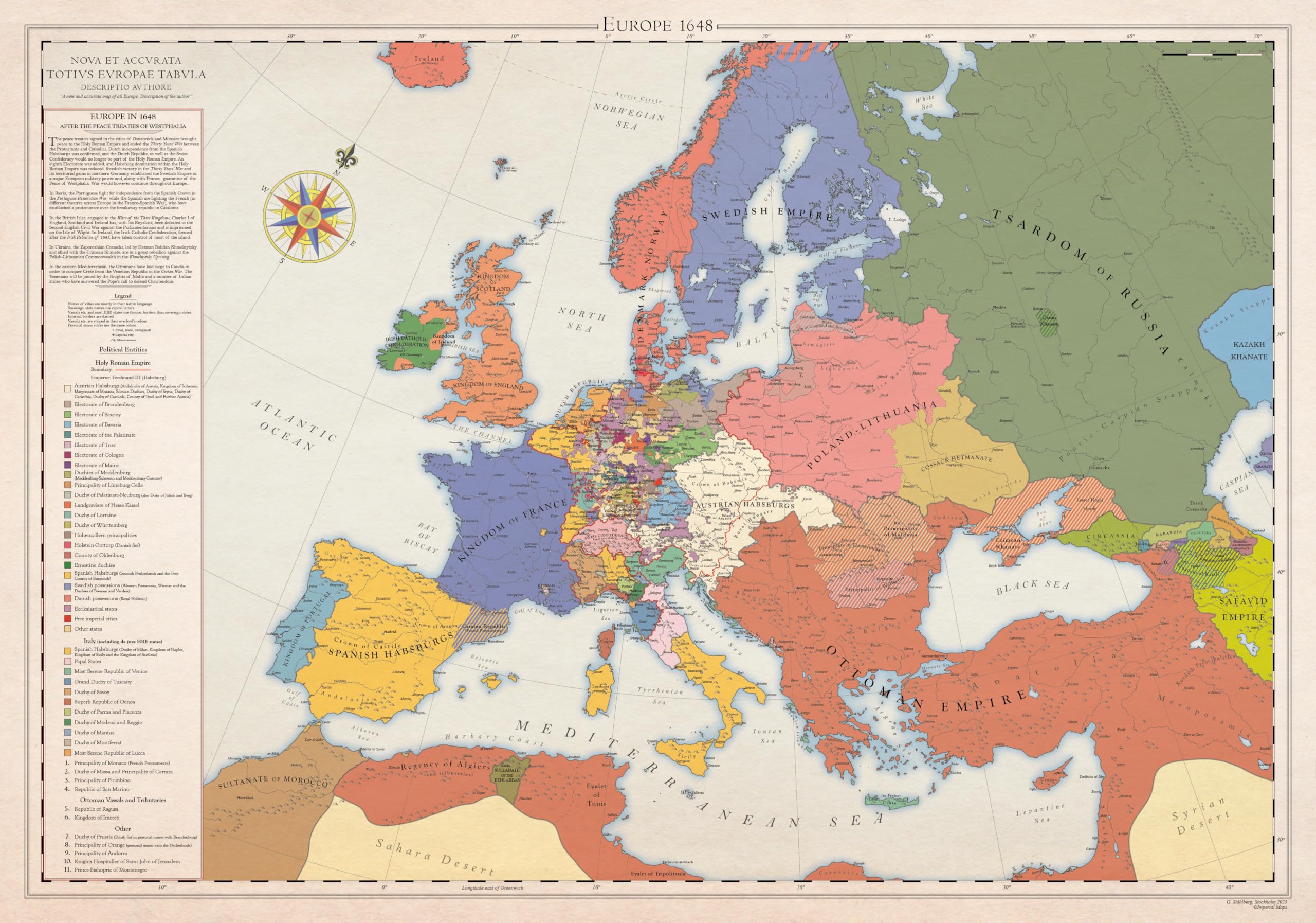 Europa 1648, Mapa Histórico (100x70cm)