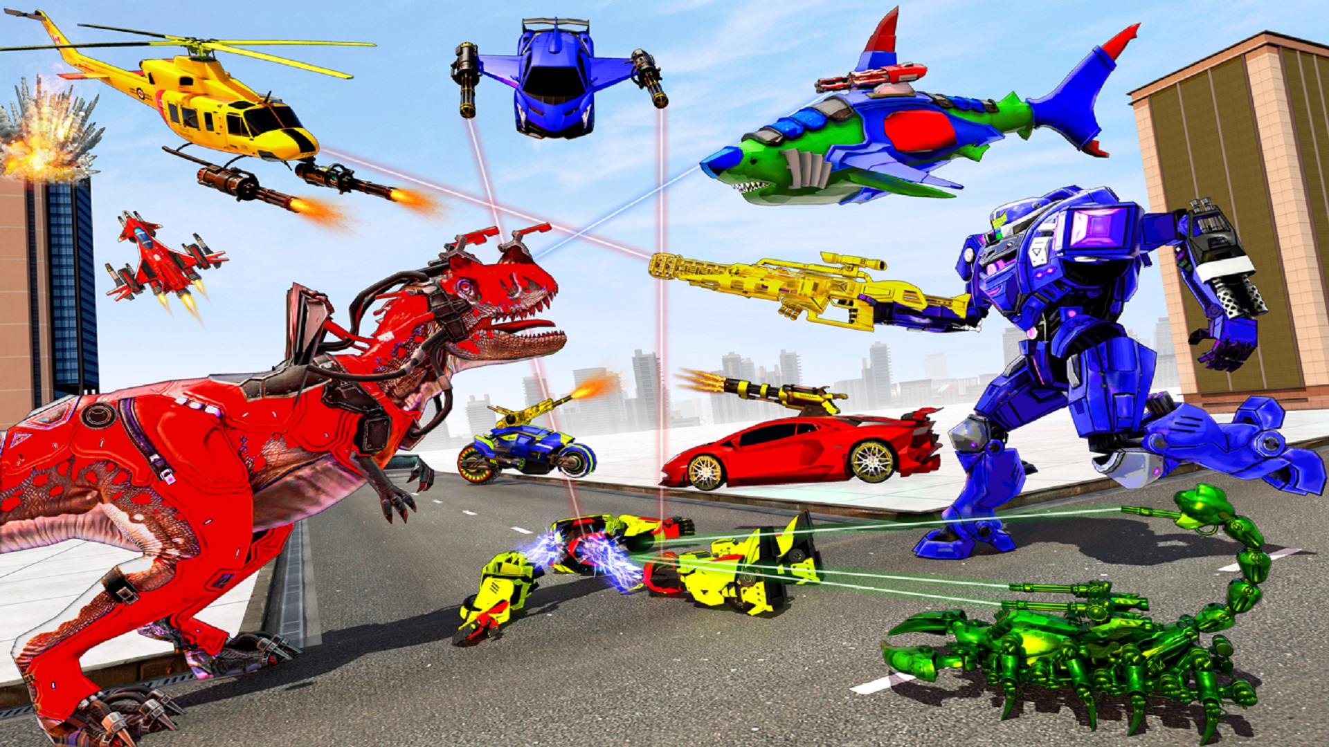 Shark Robot Car Transform Game War Robot Battle Game Robot Fighting