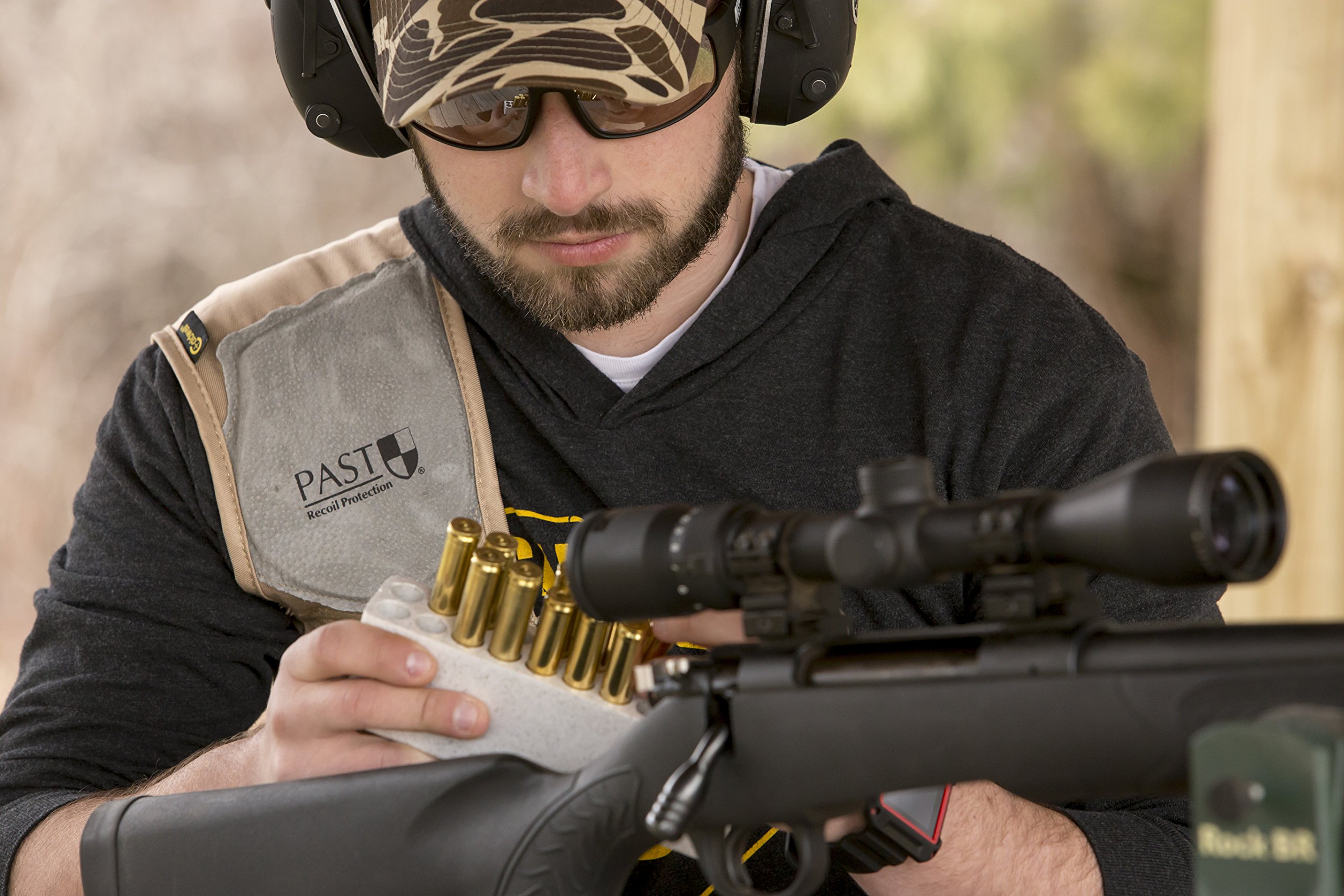 Caldwell Escudos de retroceso con ajuste ajustable y acolchado para reducción de retroceso de escopeta y rifle, tiro y caza