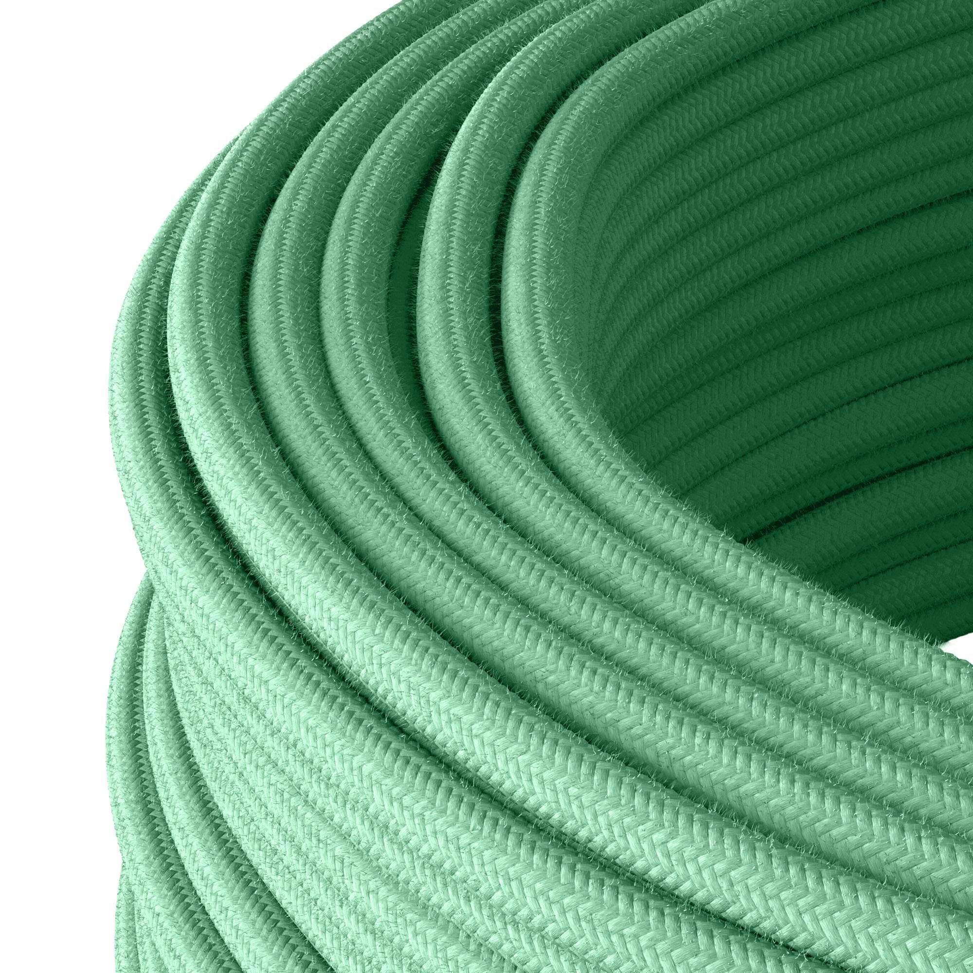 Kabel tekstylny do elastycznej instalacji elektrycznej (H05VV-F), kabel materiałowy 3 x 1,5 mm², kabel tekstylny, kabel instalacyjny, mięta – 10 metrów