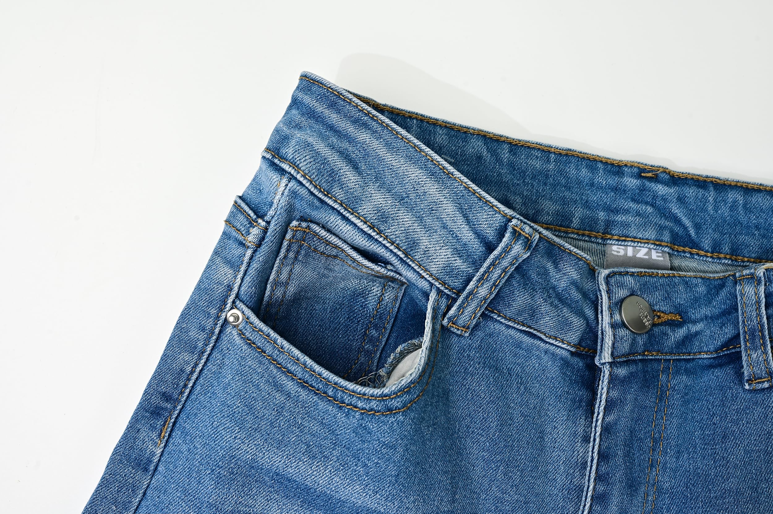 Jeans Donna Vita Alta Larghi Jeans Donna Baggy Wide Leg Fit Jeans FX9050