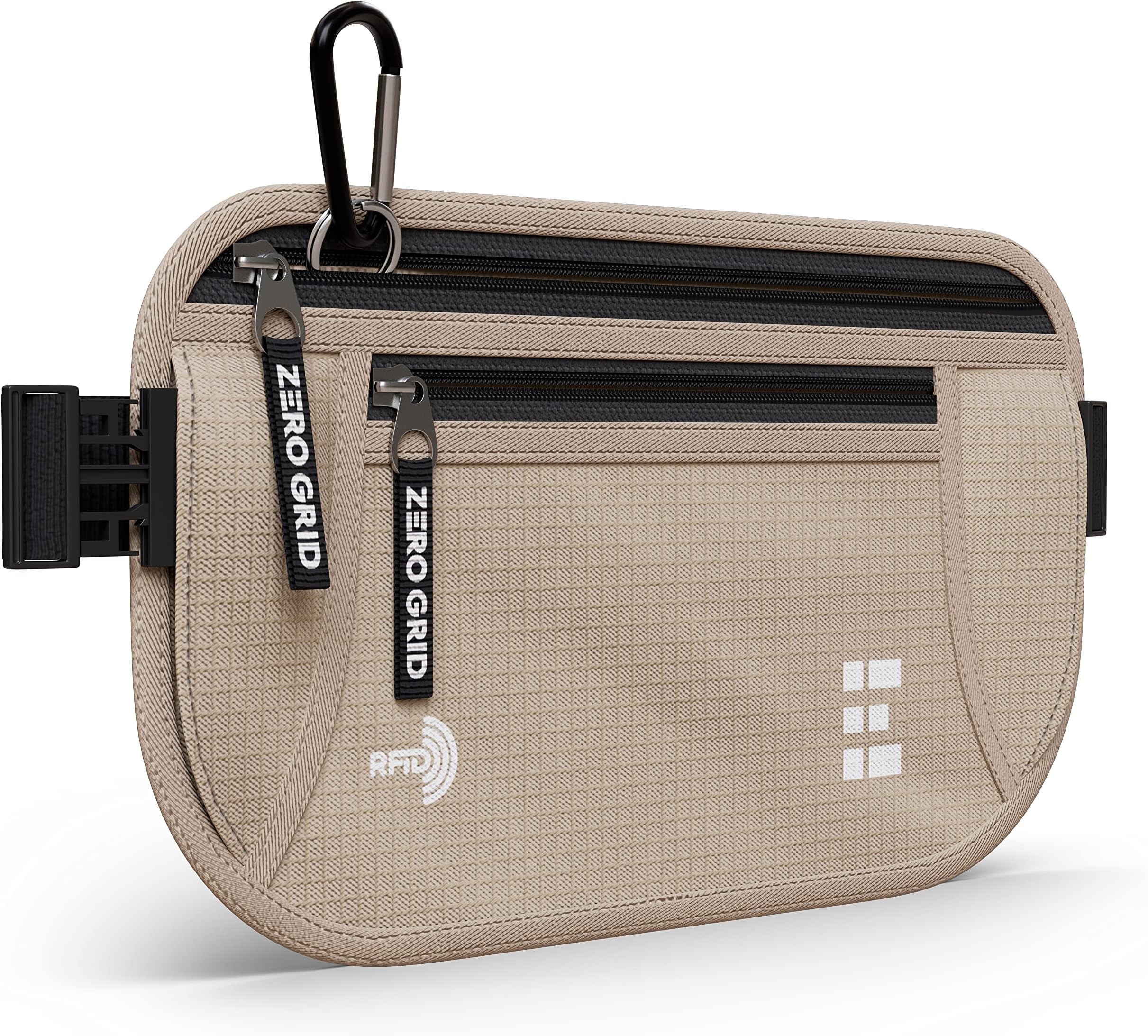 Money Belt for Secure Travel - RFID Blocking Slim Passport Holder - Hidden Waist Pouch for Cash, Credit Cards, Documents - Concealable Under Clothes, Water-Resistant Slim Fanny Pack for Men and Women