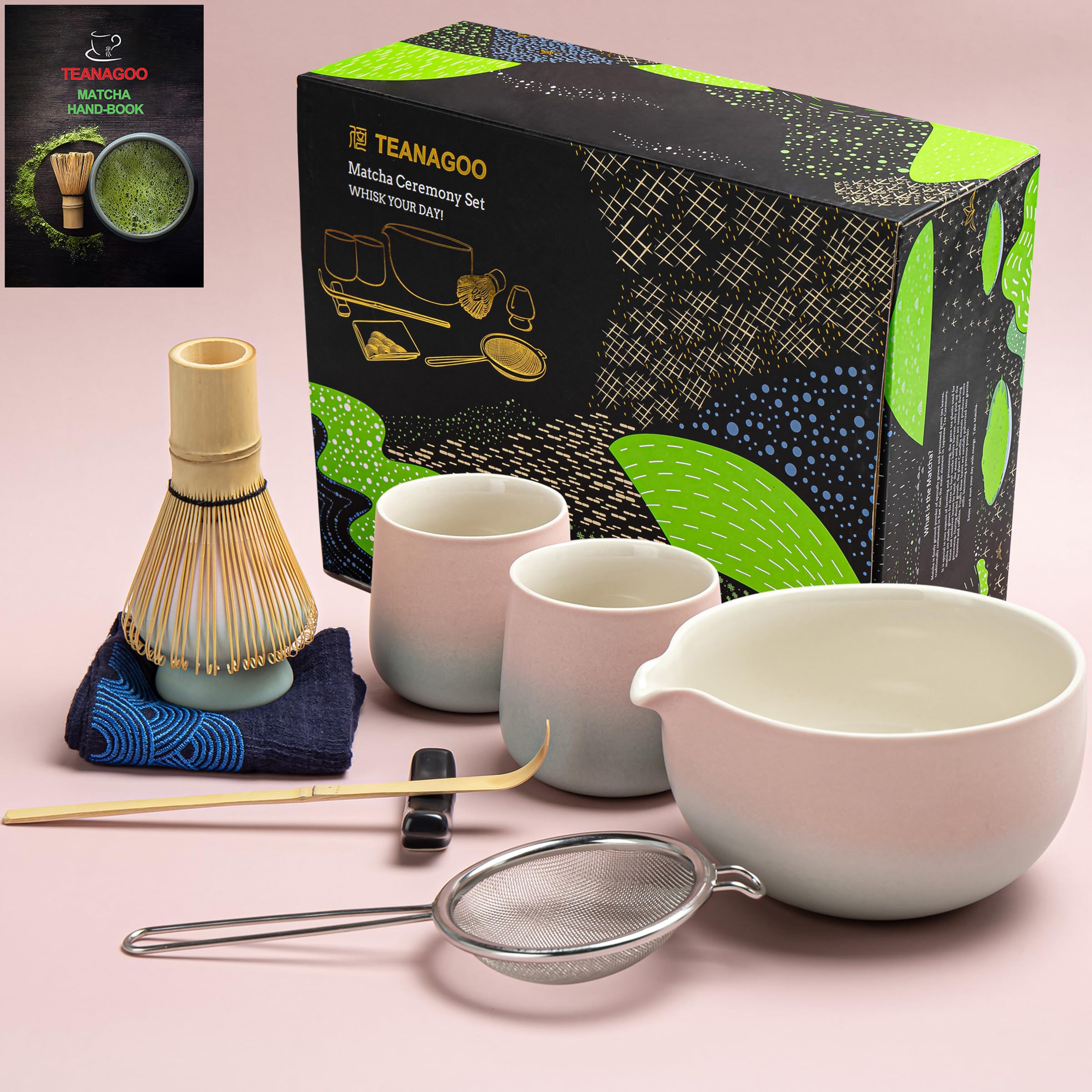 Afenau Matcha-Set 6-teilig - Komplettset Mit Schale, Besen & Zubehör Für Matcha-Liebhaber