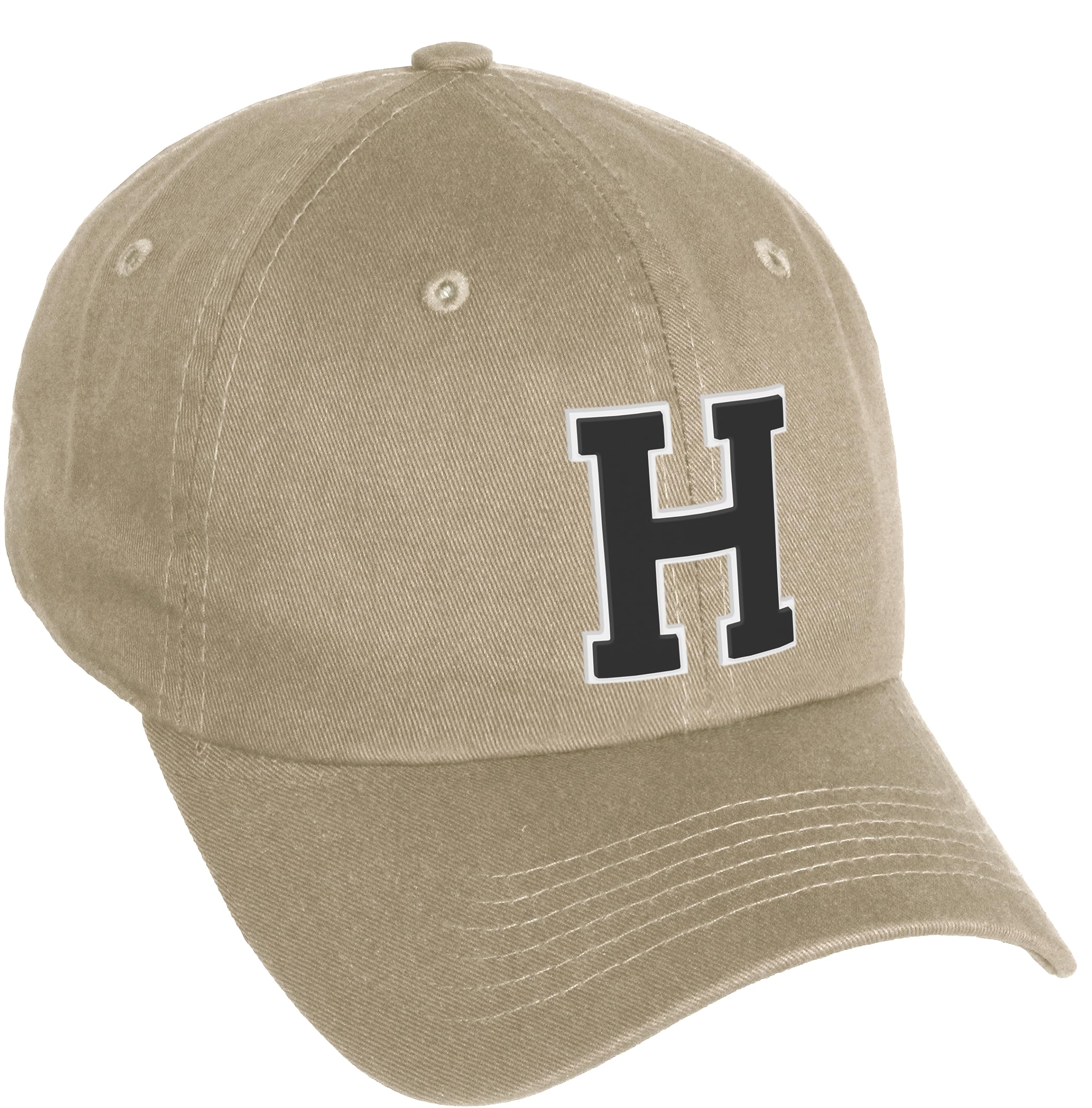 Daxton Classic 3D Varsity White Black Initial A to Z Letters Baseball Cap Dad Hat