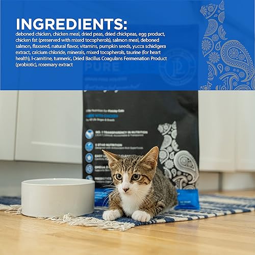 Miniatura 6 de PURELUXE Alimento para gatos sin granos y gluten, Finicky Cat Elite Nutrition, pollo, garbanzos y salmón, para todas las etapas de la vida y razas,