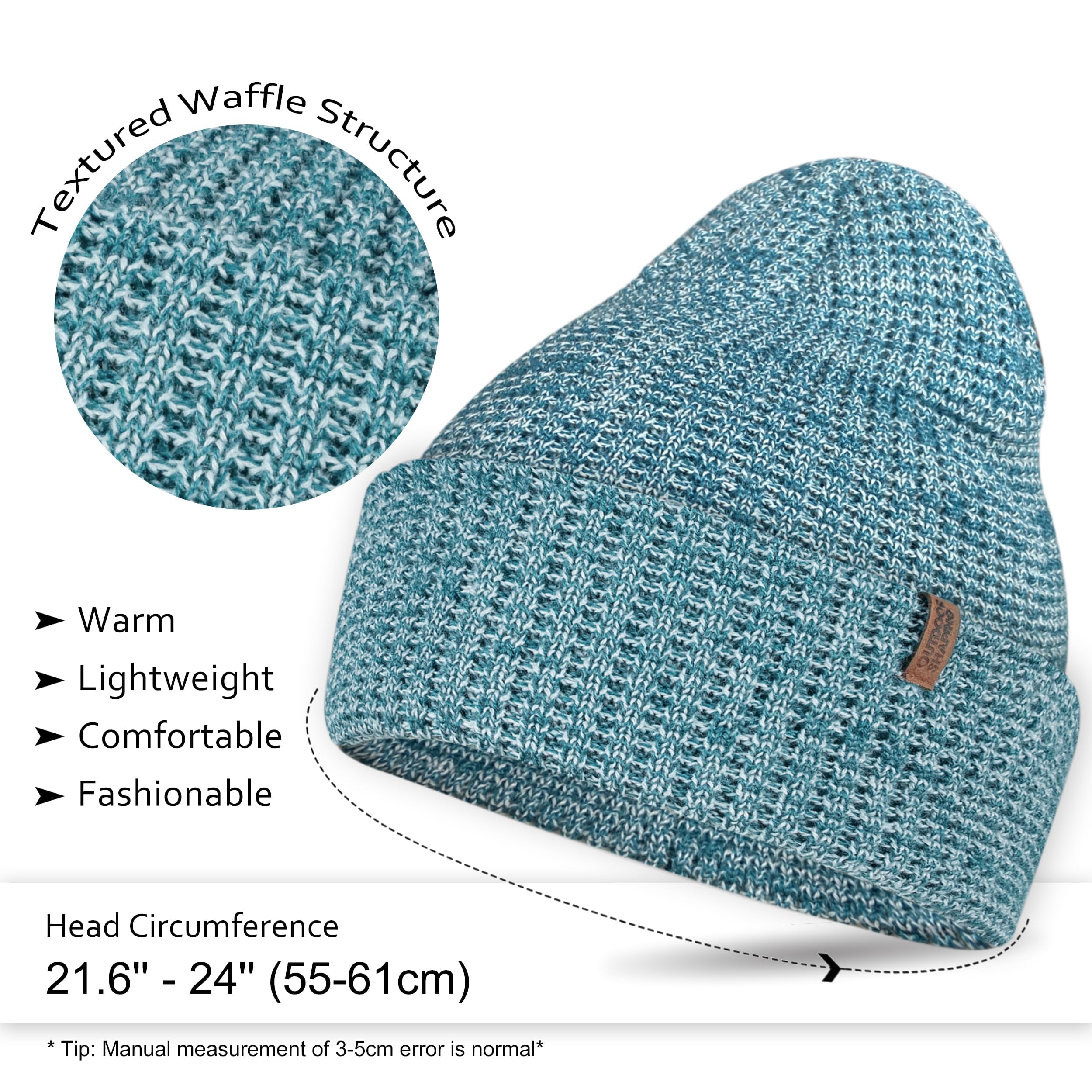 Outdoor Shaping Bonnet en tricot doux en laine mérinos mélangée pour homme et femme