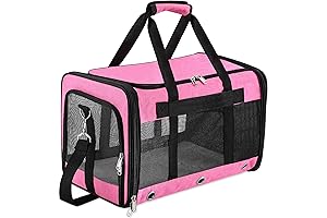 Pink Soft-Sided Foldable Cat and Dog Carrier