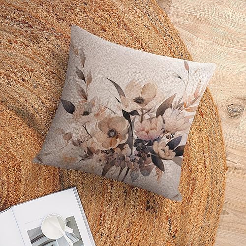 Miniatura 6 de Almohadas decorativas de acuarela y flores, funda de cojín decorativa moderna de 16 x 16 pulgadas, funda de almohada cuadrada decorativa de