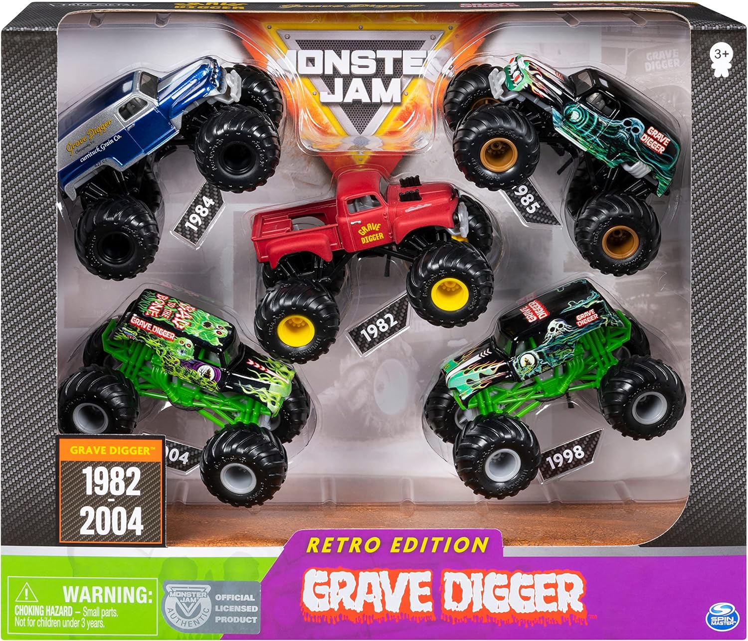 Monster Jam Grave Digger Monster Truck 5pc Value Pack 164