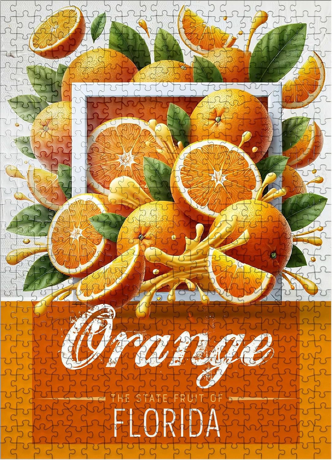 MyPuzzle Colorful Fruits: Florida, Orange - State Fruits Series - Premium 500 Piece Jigsaw Puzzle for Adults