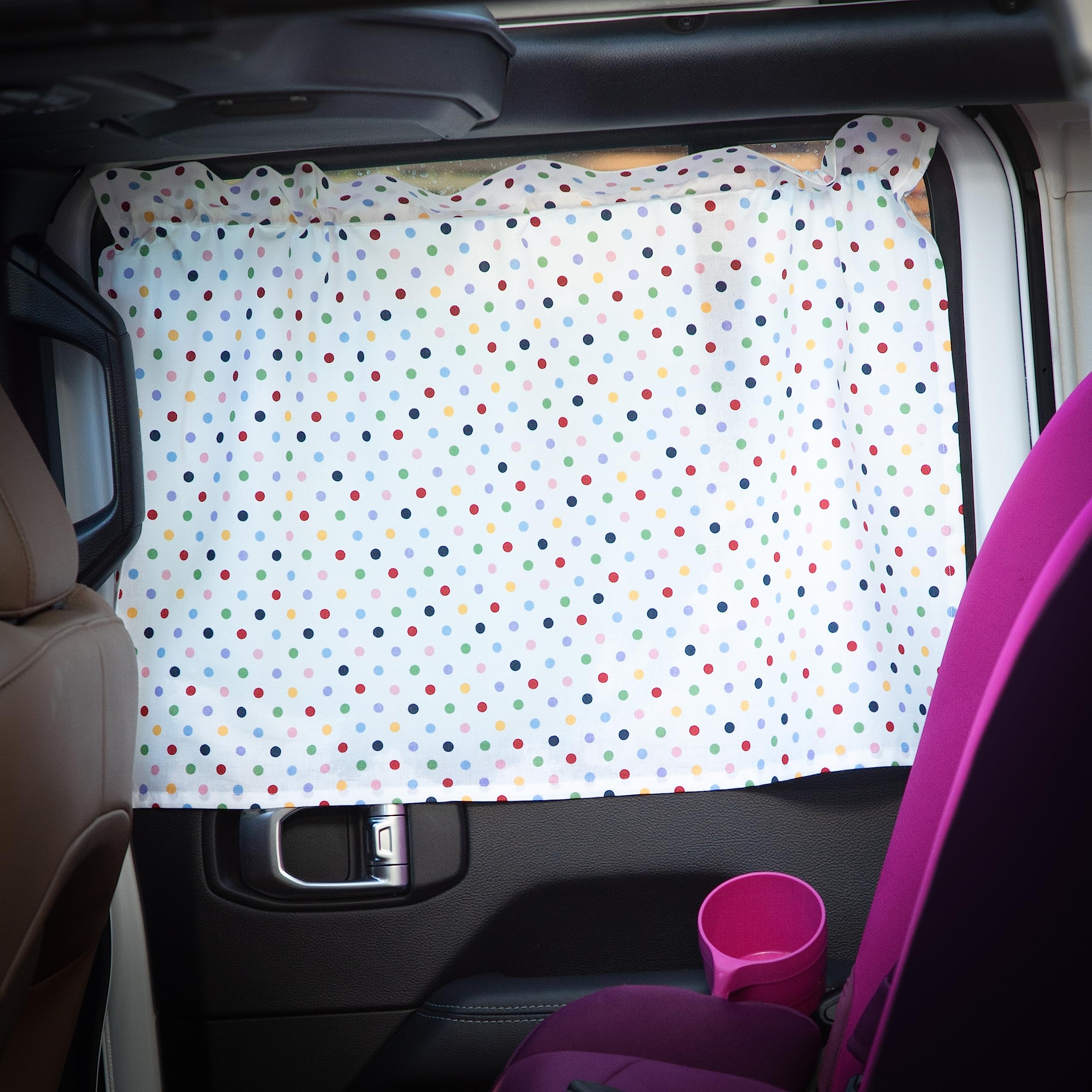 goodnap Sun Shade Car Curtain for Full Side Window Baby Kids Children Sunshade Protector Protects from Sun Glare Heat Blocks UV Rays Glare Car Interior 100% Cotton Made in USA