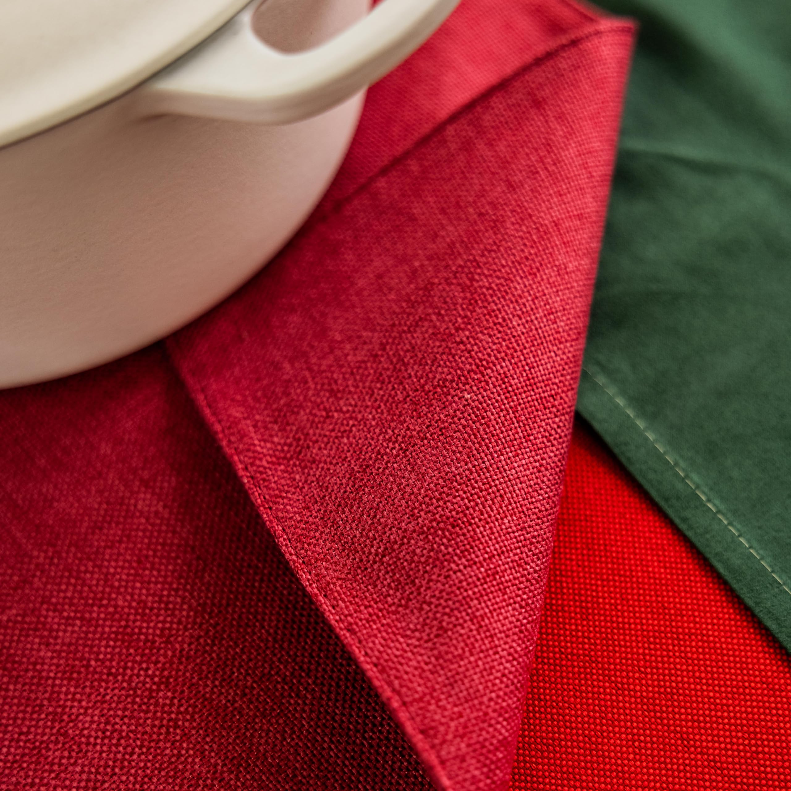 Home Brilliant Placemats Red Place Mats for Table Fabric Table Mats Set of 6 for Kitchen Dinning Restaurant Wedding Decorations Rectangle Fine Cut - Image 4